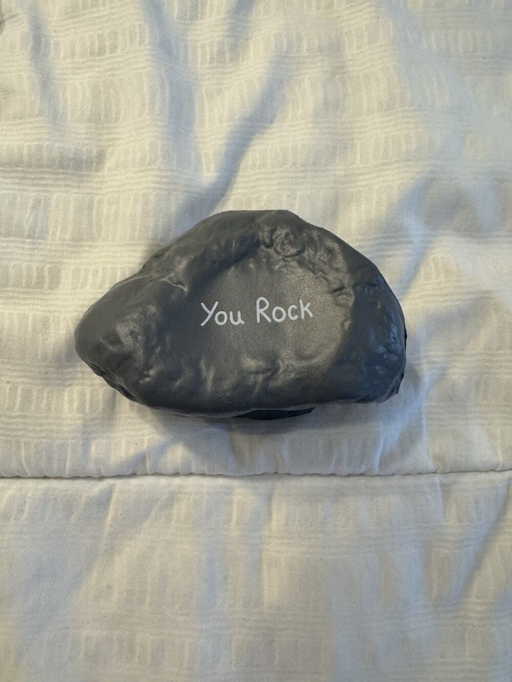 Gray Rock Foam Stress Reliever "You Rock" Novelty Desk Office Work Squeeze